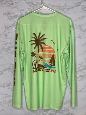 BUC-EE’S Summer “No Bad Days” Beach Performance Long Sleeve Lime Green